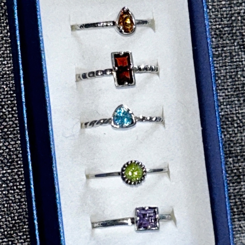 NWT stacking gemstone rings size 10